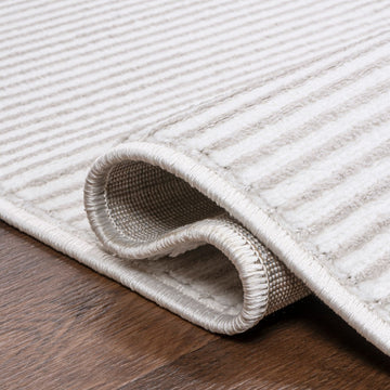 Cole Modern Minimalist Pinstripe High-low Area Rug